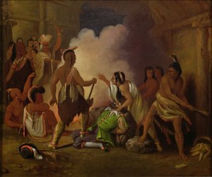 Pocahontas salvando a vida do capitão John Smith, c.1836-40